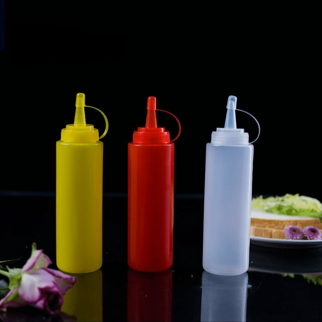 Botella para salsa exprimible Estuche completo Botella para limpieza Botella para crema para ensalada Botella para ketchup Botella para condimento