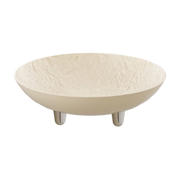 Oioii 9.05 Inch 23cm Exquisite Household Fruit Plates Elegant Serving Plates for Living Room Coffee Table Candy Dessert Snack Display and Home Table Decoration,Beige