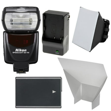 Nikon SB-700 AF Speedlight Flash with EN-EL14 Battery & Charger + Softbox + Reflector for D3300, D3400, D5300, D5500, D5600 DSLR