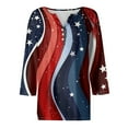 thumbnail image 4 of ADSSDQ 3/4 Length Sleeve Womens Tops 4th of July Button Down Shirts for Women Summer Top 2025 Patriotic American Flag Stars Stripes Graphic Tees Royal Blue M, 4 of 7