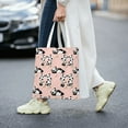 thumbnail image 2 of DouZhe Reusable Grocery Bags, Funny Pandas Pink Lightweight Polyester Canvas Cloth Tote Bag for Travle Gym Shopping School, 15" x 16", 2 of 7