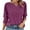 Purple, variant on Admvng Women's Tops Casual Loose V-Neck Half Sleeve T-Shirt Top, Size S-2XL