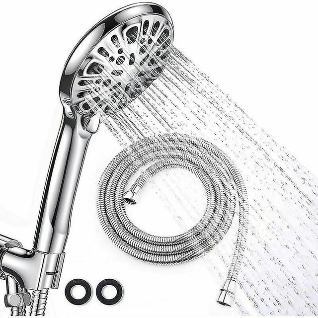 Hand Shower Shower Head 9 Modes And 2 Meter Hose - Bathroom Showers Water Saving And Flexible Shower Head / Low Water Pressure / Chrome