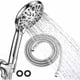 thumbnail image 1 of Hand Shower Shower Head 9 Modes And 2 Meter Hose - Bathroom Showers Water Saving And Flexible Shower Head / Low Water Pressure / Chrome, 1 of 5