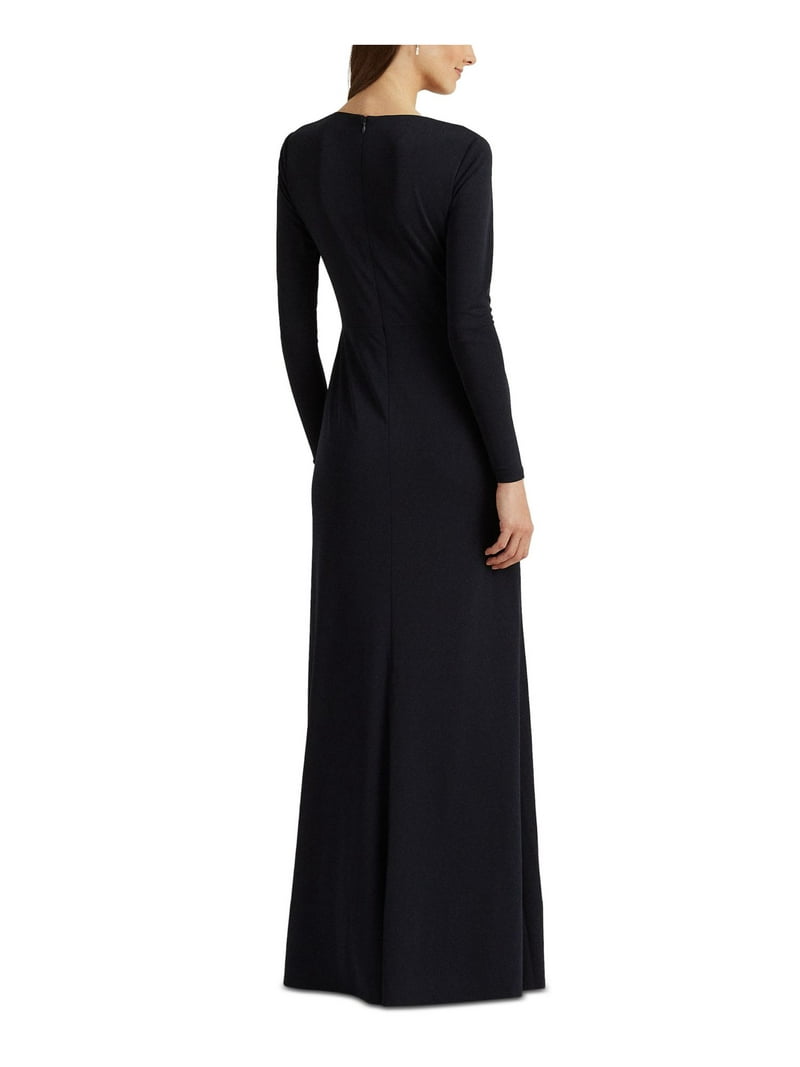 slim fit dress slacks One Sleeve Jersey Dress with Tulle Cut-Outs Black / US 16 main image 1