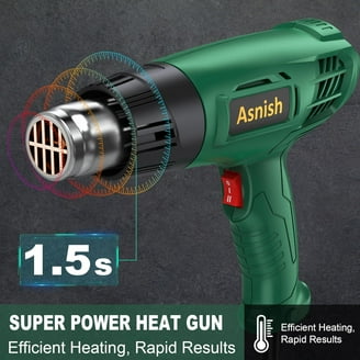 Heat Gun 1800W 140℉~1202℉ (60℃-650℃) Heavy Duty Hot Air Gun Kit Variable Temperature Control, Fast Heating, 2 Nozzles For Crafts, Shrink Wrapping