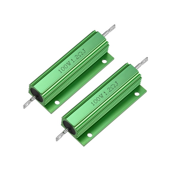 2Pcs Aluminum Case Resistor 100W 1.2 Ohm Wirewound for Replacement Converter