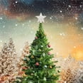 thumbnail image 4 of Silver Star Point Star Treetop Christmas Tree Topper Decor Holiday Winter Wonderland Decoration 5.9 Inch,1Pcs, 4 of 9