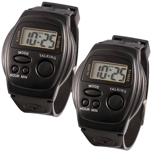 Reloj para ciegos TickTalk 2Pzas Reloj Parlante Pantalla digital Idioma: Español Longitud 24 cm Ancho 1.6 cm Dial 4.5 cm