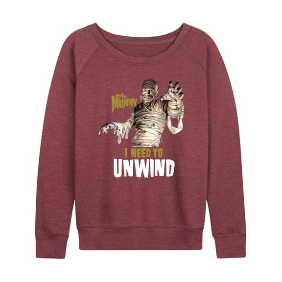 Classic Monsters - The Mummy - I Need to Unwind - Women's Lightweight French Terry Long Sleeve Shirt