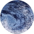 thumbnail image 1 of Ahgly Company Machine Washable Indoor Round Industrial Modern Denim Dark Blue Area Rugs, 5' Round, 1 of 7