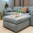 thumbnail image 5 of Hanobe Square Large Ottoman Tray: Extra Large White Serving Tray for Ottomans Big Leather Decorative Tray with Handles for Coffee Table Living Room 22" x 22", 5 of 9