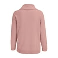 thumbnail image 6 of Women's Cowl Neck Sweater Lightweight Solid Color Long Sleeve Knit Pullover Jumper Tops Pink L, 6 of 7