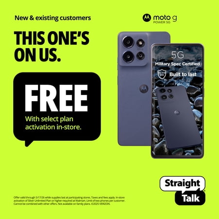 straight talk motorola moto g power 2025, 5g, 128gb, gray - prepaid smartphone [locked to straight talk].   ***working condition verified. no network or connectivity tests were performed.bidder be advised ***