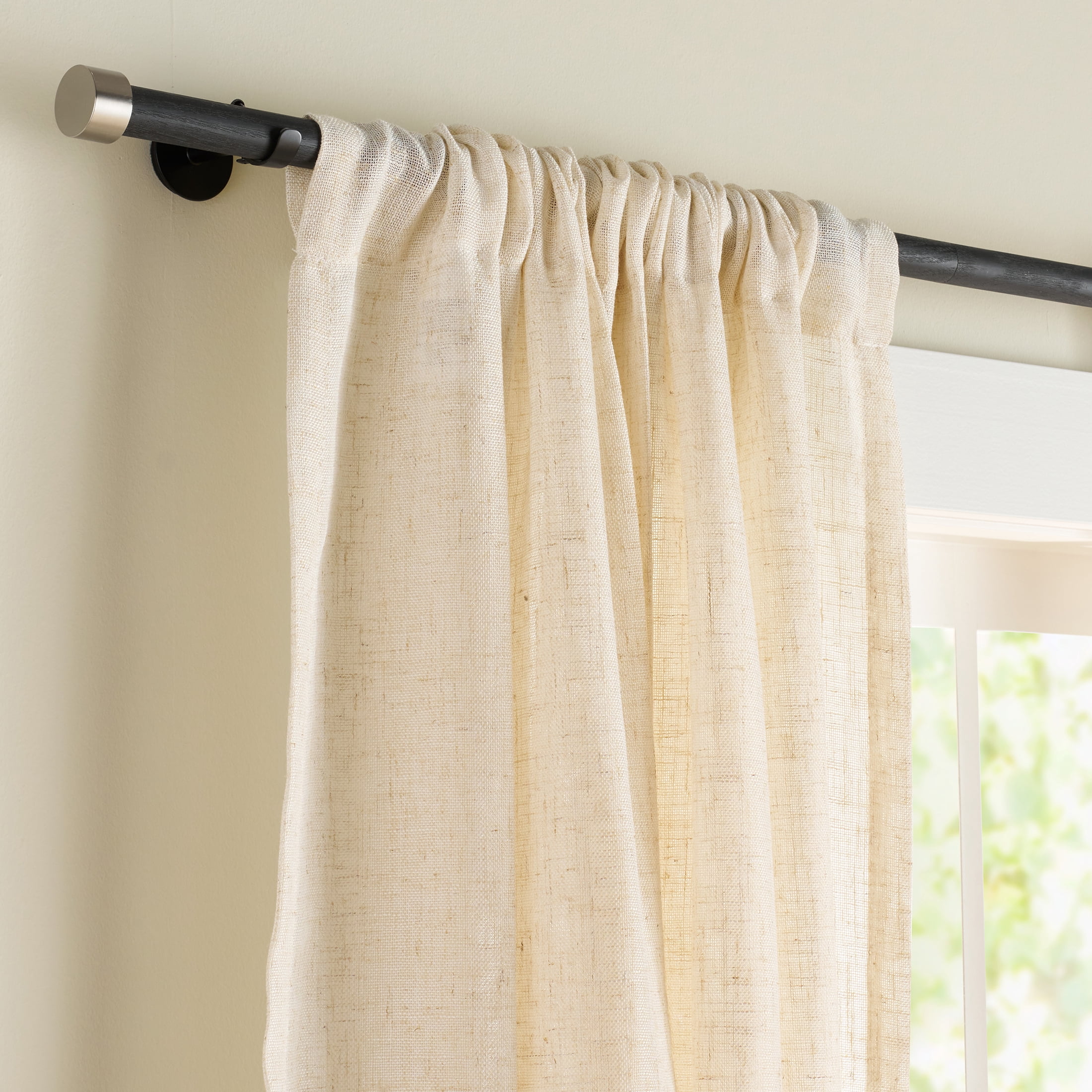 Better Homes & Gardens 1" Matte Black Adjustable Seamless Hidden Curtain Rod Bracket, Set of 2