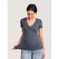 thumbnail image 4 of Maternity Shirts Short Sleeve Nursing & Pregancy Tops Summer Casual T-shirts Cotton Ribbed, 4 of 5