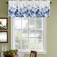 thumbnail image 3 of 2 Pack Valances for Window, Blue Blooms Floral Short Curtains for Kitchen Bedroom Living Room, Farmhouse Spring Flowers Botanical Rod Pocket Small Window Treatment Valance Drapes 60 x 18 Inch, 3 of 8