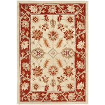 SAFAVIEH Chelsea Nessa Traditional Wool Area Rug, Ivory/Rust, 2'6" x 4'