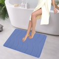 thumbnail image 4 of Wavy Striped Bathroom Rug, 15.75 x 23.62 In Velvet Fleece Foam Non Slip Machine Washable Bath Mat, Blue, 4 of 7