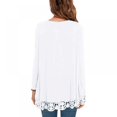 thumbnail image 2 of Women's 3/4 Sleeve Tops Crewneck Lace Trim A Line Tunic Blouse Loose Shirts, 2 of 3