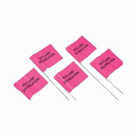 Marking Flag, PVC, Wetland Delineation, 4" L., 100 PK 4521PGBK381-200