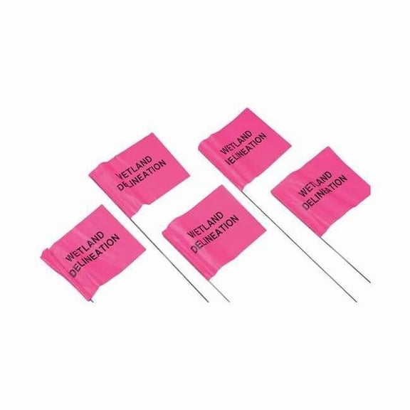 Presco Marking Flag,Pink Glo,Electric,PVC,PK100 4521PGBK381-200
