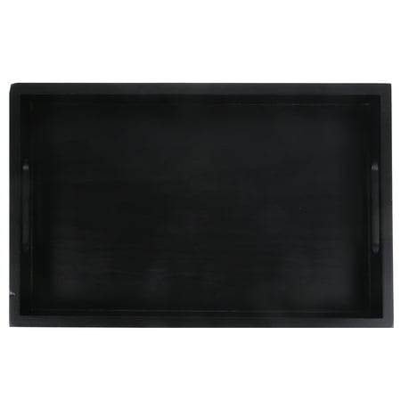 

Wooden Rectangular Tea Cup Tray Wood Serving Tray With Handle for Home Restaurant