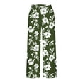 thumbnail image 7 of Women's Summer Palazzo Pants Boho Wide Leg Floral Print Casual Pants Casual High Waist Lounge Beach Trousers, 7 of 7