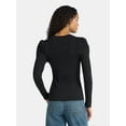 thumbnail image 3 of Time and Tru Women's Top with Long Puff Sleeves, Size XS-XXXL, 3 of 5