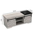 thumbnail image 6 of ARCTICSCORPION Modern Farmhouse Sliding X Barn Door Litterbox Bench with Adjustable Shelves, Gray, 6 of 6