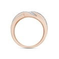 thumbnail image 6 of 1/7 CT Baguette Cut Natural White Diamond Bypass Band Ring In 14K Rose Gold Plated 925 Sterling Silver (Color: I-J, Clarity: I2-I3, 0.15 Cttw) -8.5, 6 of 8