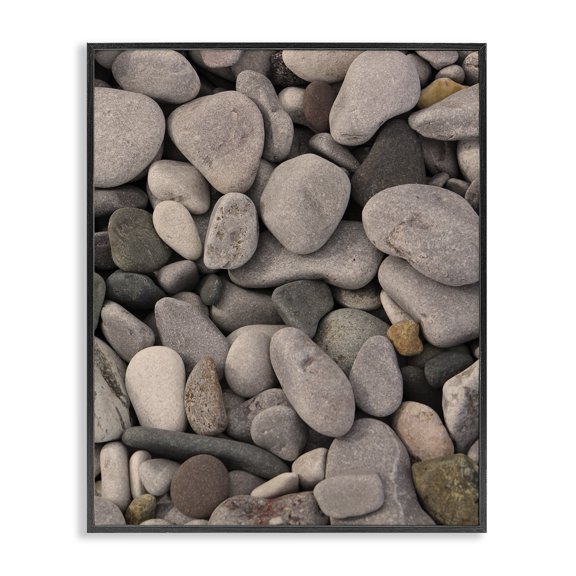 Stupell Industries Rustic Lodge Various Beach Pebbles Composition Black Framed Giclee Art, 11 x 14, by Lil' Rue