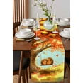 thumbnail image 4 of Fall Hedgehog Burlap-Cotton Table Runner 72 Inches Long,Orange Botanical Tree Thanksgiving Farmhouse Table Runners,Outdoor Dining Tablecloths Decor for Baby Shower Party Wedding 14x72, 4 of 9