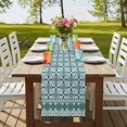 thumbnail image 4 of Table Runners 120 Inches Long Dress Scarves, Blue Flowers Farmhouse Coffee/Dining/Kitchen Table Runner for Living Room, Farmhouse Country Abstract Floral Patterned 13x120 Inch, 4 of 9