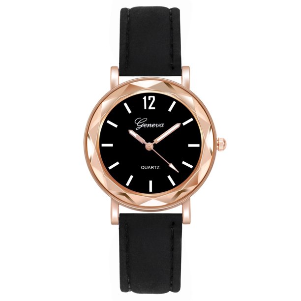 Reloj De Pulsera De Cuarzo Con Tira De Cuero Para Mujer Con Cristal Para Cinturón Esmerilado De Lujo Esfera Redonda Estrellas Punteadas Gao Jiahui unisex