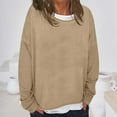 thumbnail image 2 of WEAIXIMIUNG Chandails en Molleton pour Femmes Col Rond Décontracté Couleur Unie Diy Coupe Ample Pull Confortable et Élégant, 2 of 9