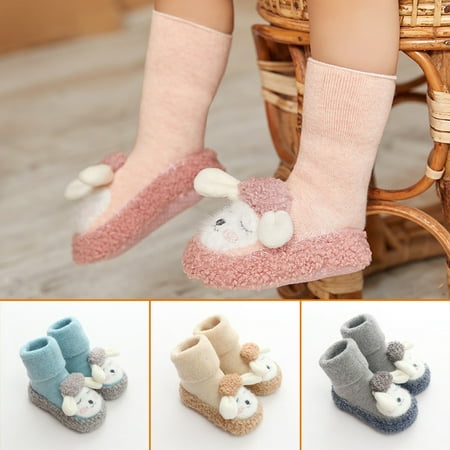 

Baby Warm Floor Shoes Anti Slip Knitting Cotton Sock Shoes Breathable Fabric Upper Walking Sneakers Toddler Shoes New