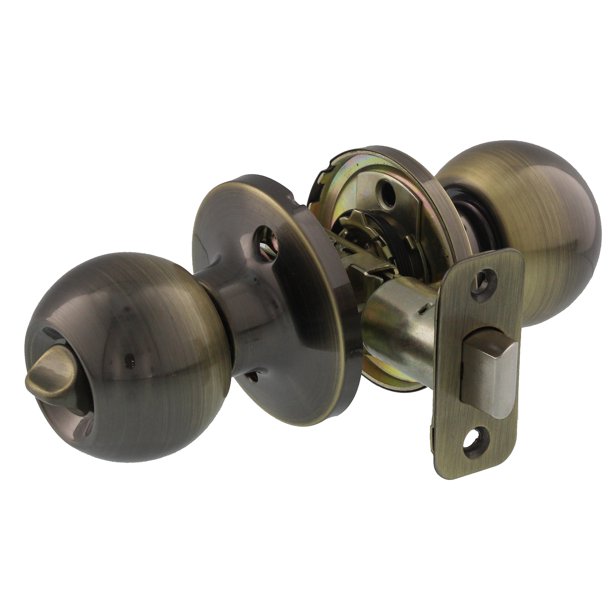 Ultra Hardware 44193 Antq Brass Ultra Security® Round Ball Bed/Bath