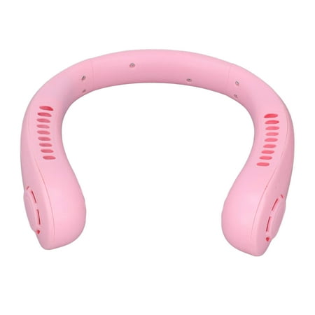 

Wearable Fan Neck Fan Silent Motor 22 Surrounding Air Outlets One Button Start For Outdoor For Household Pink