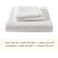 thumbnail image 3 of EMME White Quilt Set,Twin Bedspread Lightweight Microfiber Reversible Twin Size Comforter Set Soft Bed Coverlet 2 Piece Bedding Set for All Season(Basket Weave, 66"x90"), 3 of 6