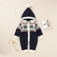 thumbnail image 5 of Generic Walmart Deals Clothing Girls Christmas Boy Girl Xmas Snow Knitted Sweater Baby Hooded Jumpsuit Romper Cotton 1 Piece Outfits Clothes(12-18 Months,Blue), 5 of 7