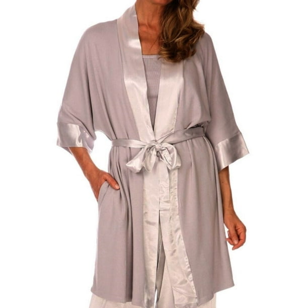 PJ Harlow PJ Harlow Knit Robe With Pockets And Satin Trim Shala