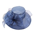 thumbnail image 5 of Meoldis Elegant Floral Derby Hat for Women – Light Blue Bonnet with Organza Accents, Tea Party & Easter Sunday Church Hat, Lolita Palace-Style Headpiece, 5 of 6