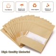 thumbnail image 4 of 100 Uds bolsas de papel Kraft bolsas de papel Kraft reutilizables con cremallera con ventana transparente adecuadas para almacenamiento de frutos secos 10*15cm esquí esquí Gafas de esquí, 4 of 5