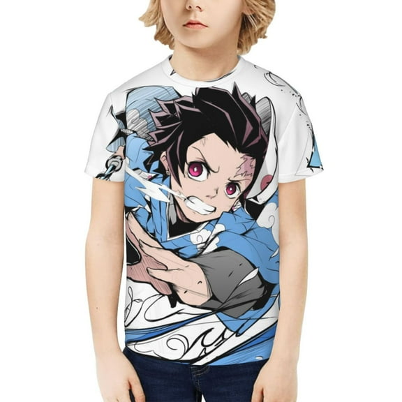 Demon Slayer Kimetsu No Yaiba Kids T-Shirt 3d Printed Graphic T-Shirts Boys And Girls Short Sleeve Shirts For Youth Kids X-Small