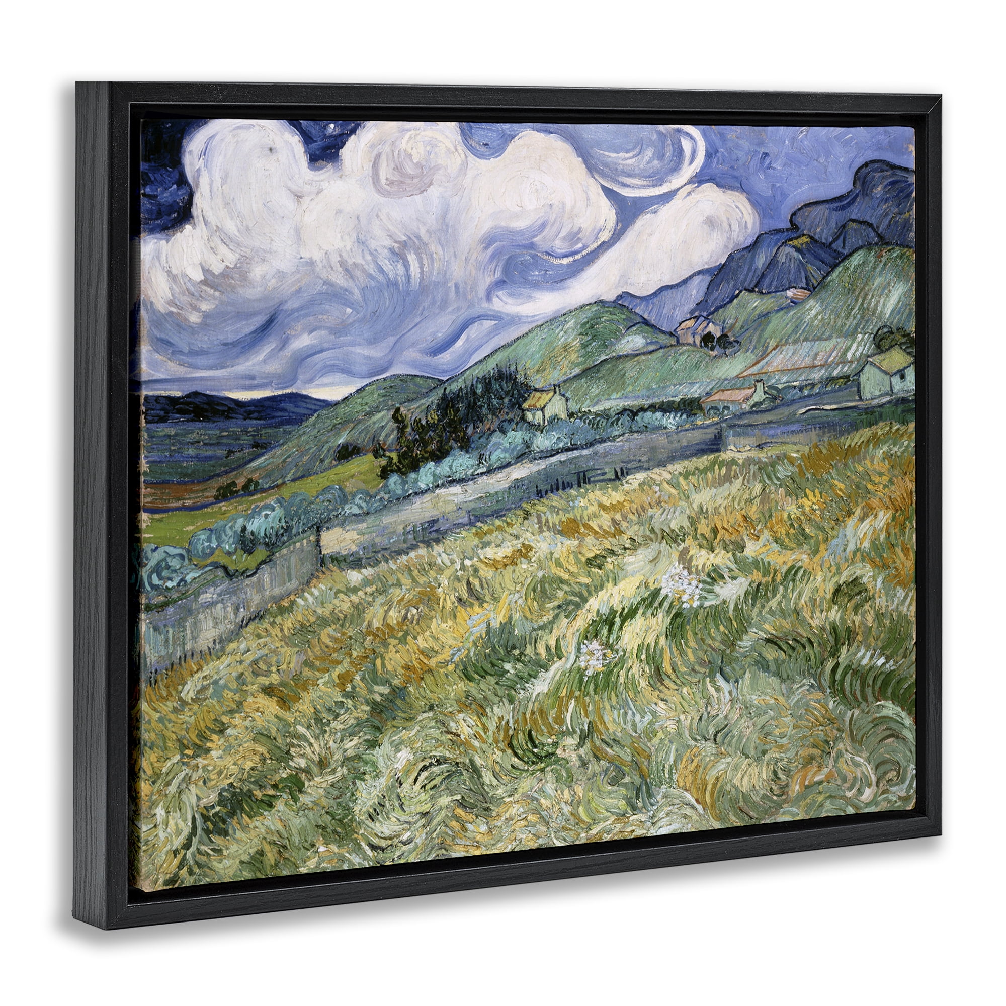 Stupell Industries Classic Landscape From Saint Remy Landscape & Nature Painting Black Floater Framed Canvas Art Print Wall Art, 31 x 25