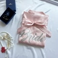 thumbnail image 2 of Silver Embellished Bride Bridesmaid Morning Robe Wedding Makeup Robe Women's Thin Silk Cardigan Robe, 2 of 7