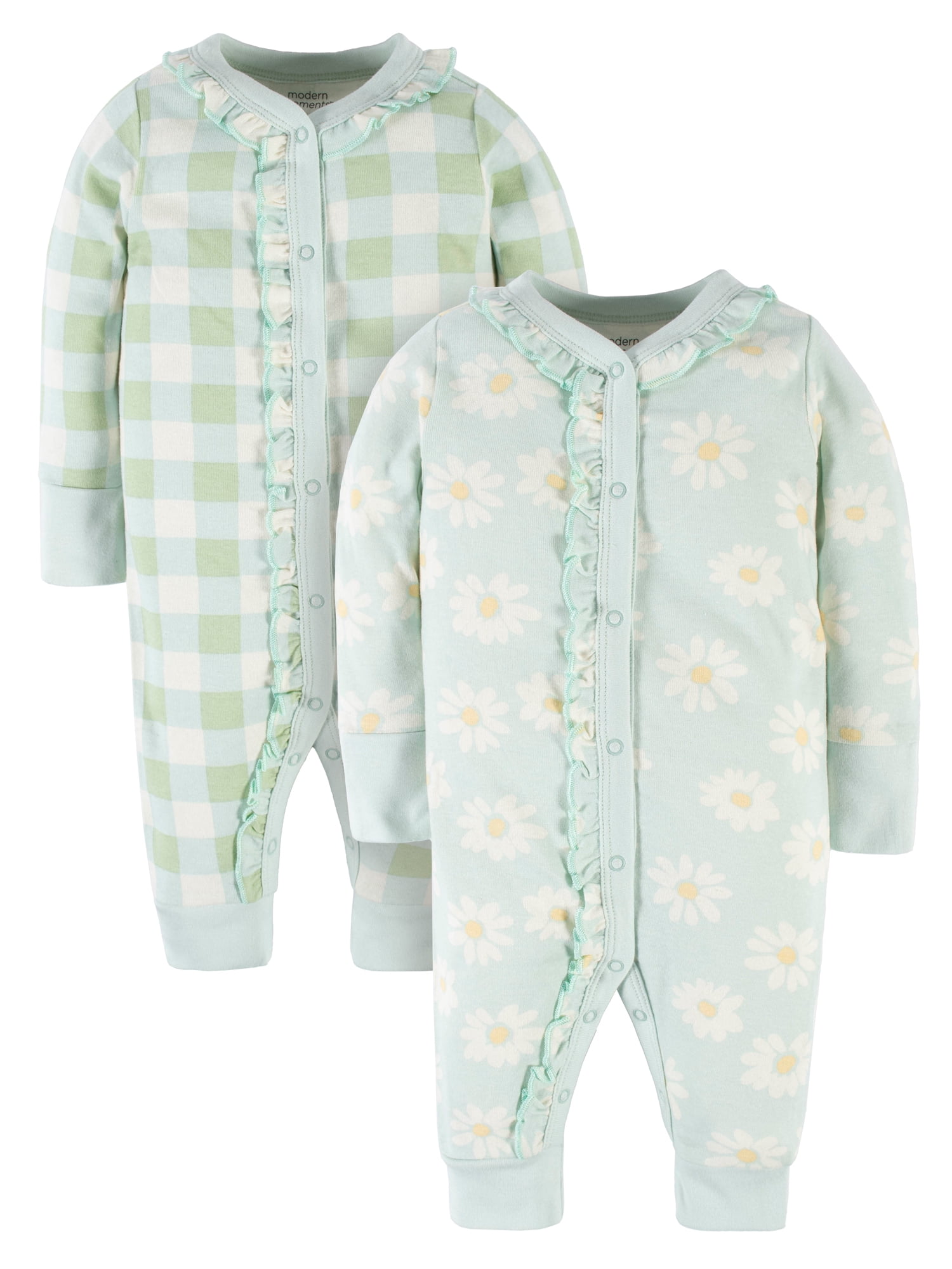 Modern Moments by Gerber Baby Girl Coveralls, 2Pack, Sizes Newborn24M