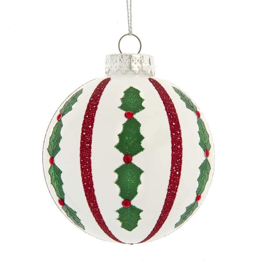 Kurt Adler 6 Palline Di Vetro Per Albero Di Natale Con Fiocchi Di Neve Glitterati - Blu E Argento, 80 Mm (3,1 Pollici)