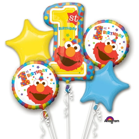 Sesame Street 1st Birthday Balloon Bouquet Walmart Com
